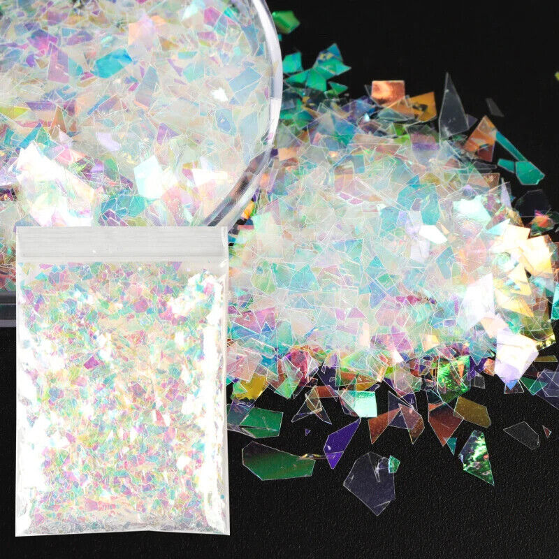 Nail Art Decor 10g Holographic Irregular Sequins Glitter Sparkly Colorful Flakes