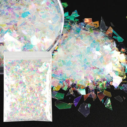 Nail Art Decor 10g Holographic Irregular Sequins Glitter Sparkly Colorful Flakes