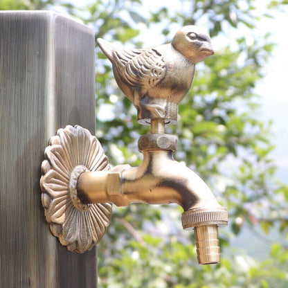 Decorative Garden Faucet Brass Animal Shape Bibcock Retro Tap Bathroom Accessory