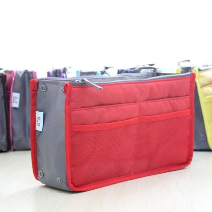 Cosmetic Bag Organizer Insert Purse Makeup Storage Traveling Handbag 10*28*18 CM