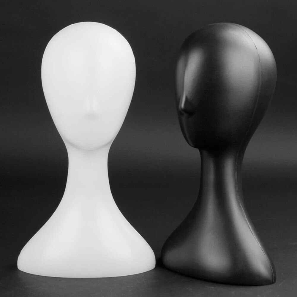 Female Head Mannequins PE Plastic Abstract Model Wig Hair Glasses Display Stands