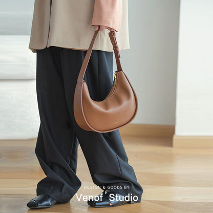 Women's Leather Shoulder Crossbody Bag Message Half Moon Tote Bags Handbags