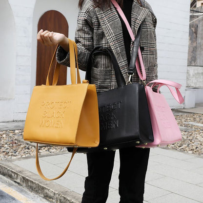 Black Tote Shoulder Bag Shopping Purses Shopper Handbag 37*27*13 CM/ 19*13*10 CM