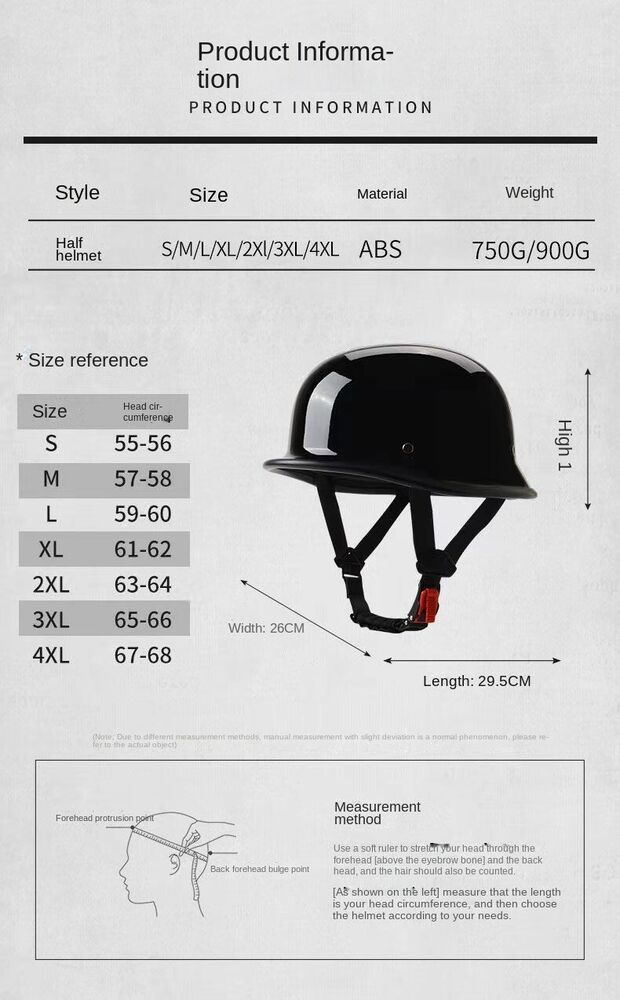 Men Women German Motorcycle Half Helmet Vintage Motorcycle Helmet with Goggles