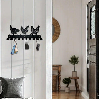 Key Holder, Metal Wall Mounted Rack Hook, Wall Hanging Storage Rack Coat Rack