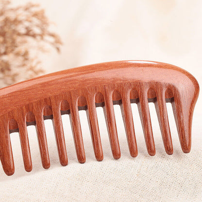 Natural Wide Toothed Comb Red Sandal Wood Comb Curly HairComb SPA Massage Comb