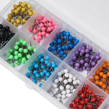Message Board Pushpin 500Pcs Multicolor Metal Decorative Bulletin Map Thumbtacks