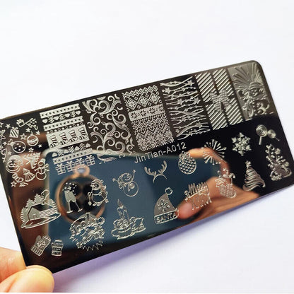 Nail Art Tool Metal Snowflake Flower DIY Stamping Plates Printing Stencil 6x12cm
