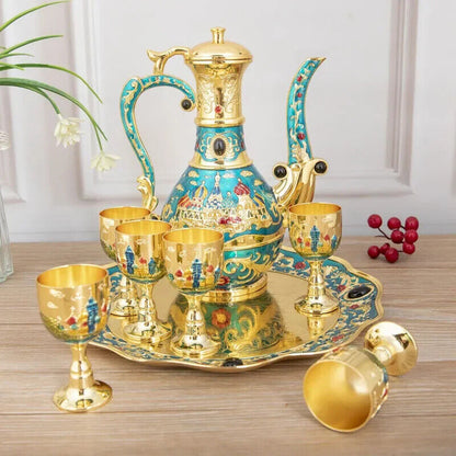 European Bar Sets Metal Retro Style Wine Glass Wine Bottle Tray Wine Dispenser