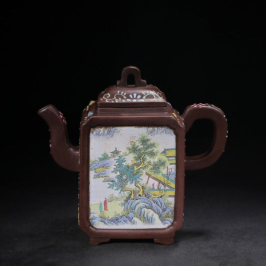 Chinese Yixing Zisha Clay Handmade Exquisite Teapot （四方 底款：陈鸣远）