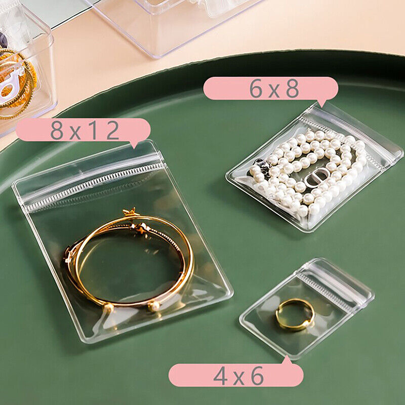10Pcs Jewelry Storage Bag Box Anti-Oxidation Transparent Jewelry Organizer