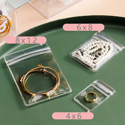 10Pcs Jewelry Storage Bag Box Anti-Oxidation Transparent Jewelry Organizer