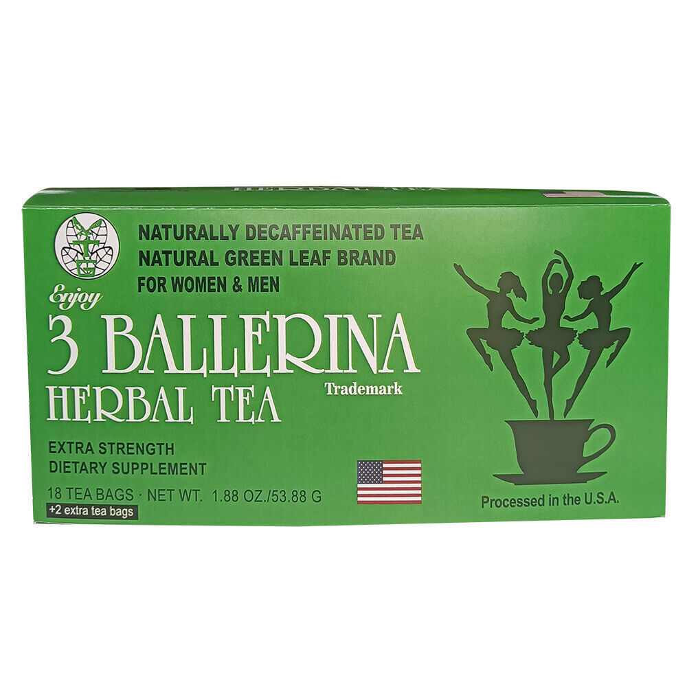 3 BALLERINA HERBAL TEA NATURALLY DECAFFEINATED WOMEN MEN 1.88oz