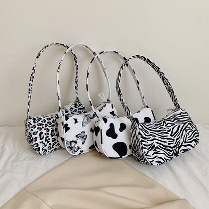 Animal Pattern Canvas Shoulder Bag Vintage Small Purse Square Handbag 22*14*8 CM