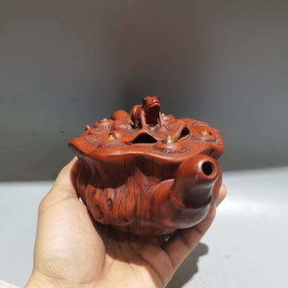 Vintage Chinese Yixing Purple Clay Teapot Zisha Ceramic Nice Frog Lotus Teaware