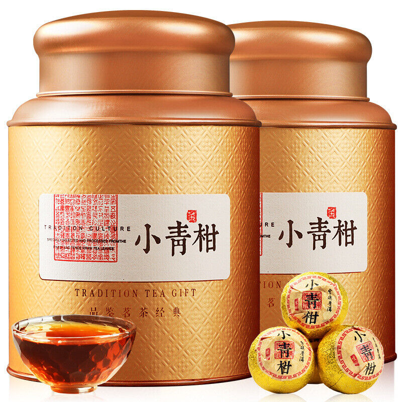 Pu'er Tea Ripe Tea Xiao Qing Guan 勐海普洱+新会青柑 普洱茶熟茶小青柑新会陈皮柑中 礼盒装250g