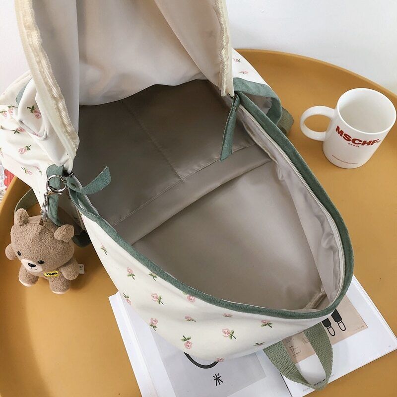 Girl Nylon Floral Bag Ladies Backpack Women Student Bag Female Laptop Backpack