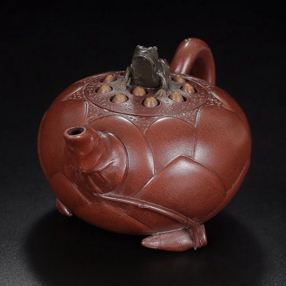 Vintage Chinese Yixing Purple Clay Teapot Zisha Ceramic Nice Frog Lotus Teaware