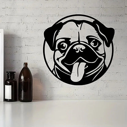CIFBUY Pug Metal Wall Decoration, Pug Metal Wall Art, Pug Metal Wall Name Sign
