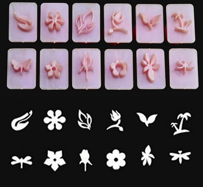 Nail Art Tools 12Pcs Easy Stamper Acrylic Flower Leaf Designs Stamping Templates
