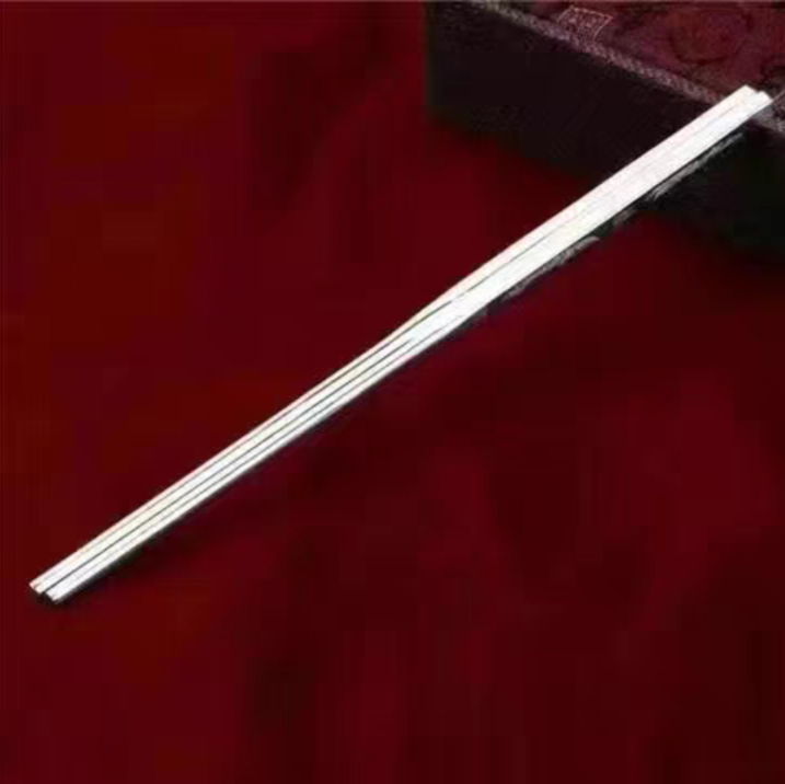 70g 999 Sterling Silver Certified Solid A Pair Chopsticks Family Collectible