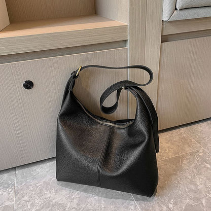 Single Shoulder Bag Fashionable Bag Solid Color Leather Single Shoulder Bag 1 PC