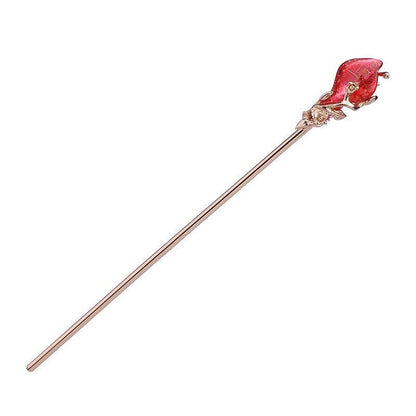Women Hair Stick Metal Glaze Chopstick Hairwear Retro Chinese Hanfu Accessories