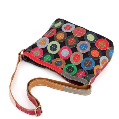 100% Genuine Leather Colorful Patchwork Sling Shoulder Bag,Leather Messenger Bag