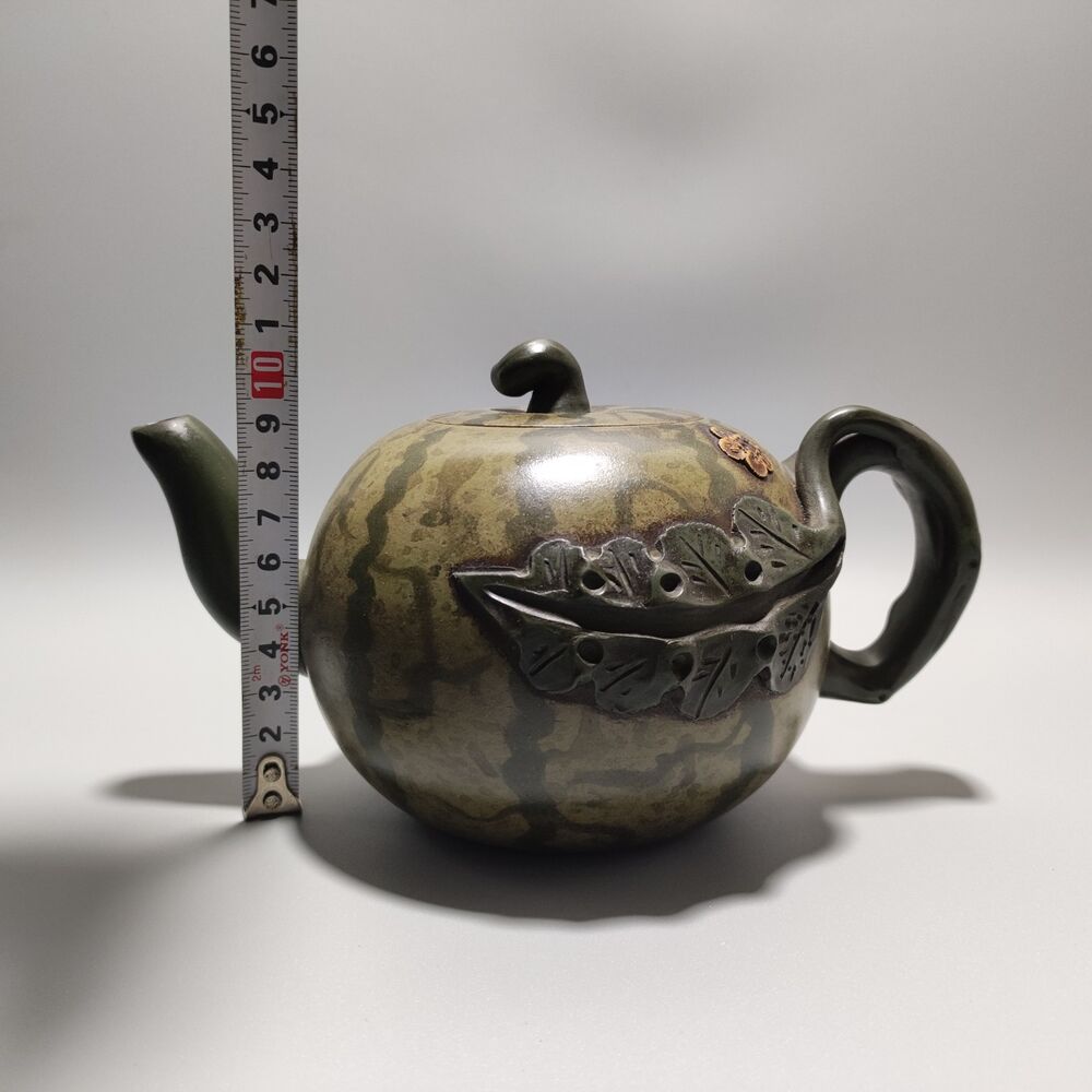 Vintage Chinese Yixing Purple Clay Teapot Zisha Ceramic Watermelon Teaware Rare