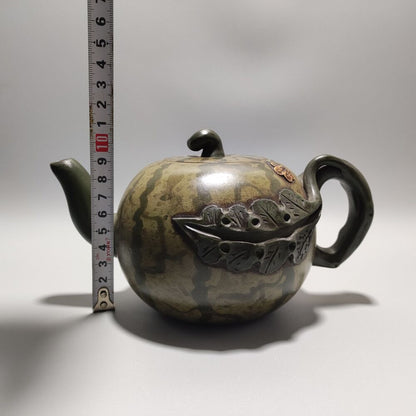 Vintage Chinese Yixing Purple Clay Teapot Zisha Ceramic Watermelon Teaware Rare