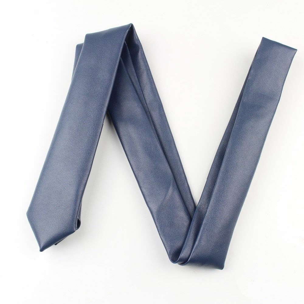 Men's Fashion Leather Patchwork Ties 144x5.5cm Wedding Party Women Adult Necktie