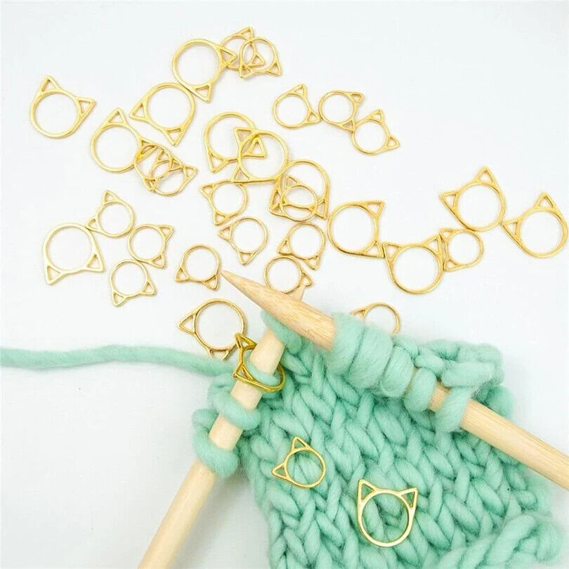 Stitch Markers 30 Pcs Cat Ears Metal Needle Clips Knitting Crochet Locking Latch