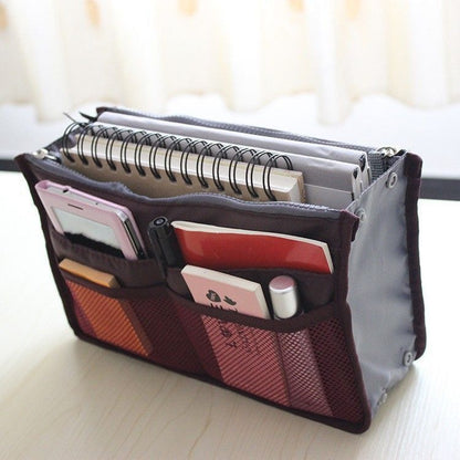 Cosmetic Bag Organizer Insert Purse Makeup Storage Traveling Handbag 10*28*18 CM