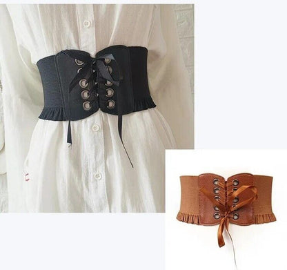 Women Wide Belt Canvas Fashion Dress Corset Waistband Elastic Cummerbund 60-80cm