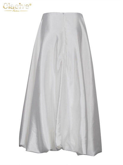 Women Office Lady Ankle-Length Skirt Casual Loose Skirt Female Clothes