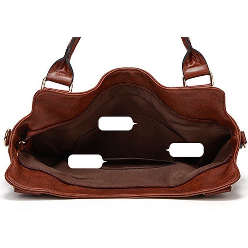Handbag Bag Side Pockets Bag PU Leather Totes Shoulder Bags Ladies