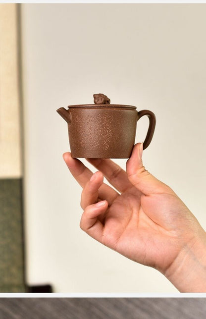 110cc China Yixing Handmade Purple Clay Teapot Jiang Baoni Zuo Guang Gongfu Hu Teapot-