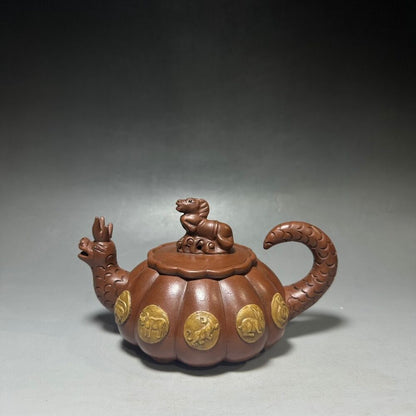 Chinese Yixing Zisha Clay Handmade Exquisite Teapot（生肖龙舟壶 底款：蒋蓉）