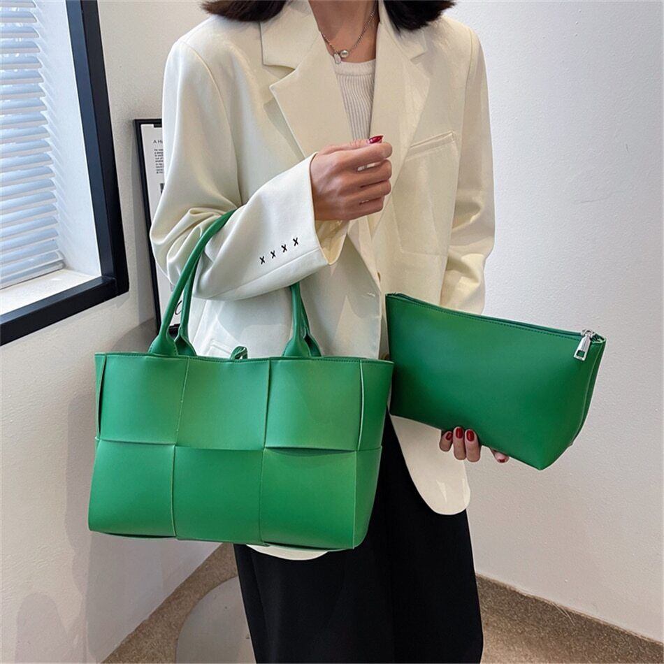 2 Set Women's Tote Bags PU Leather Shoulder Bags Women Lady Bag Handbags
