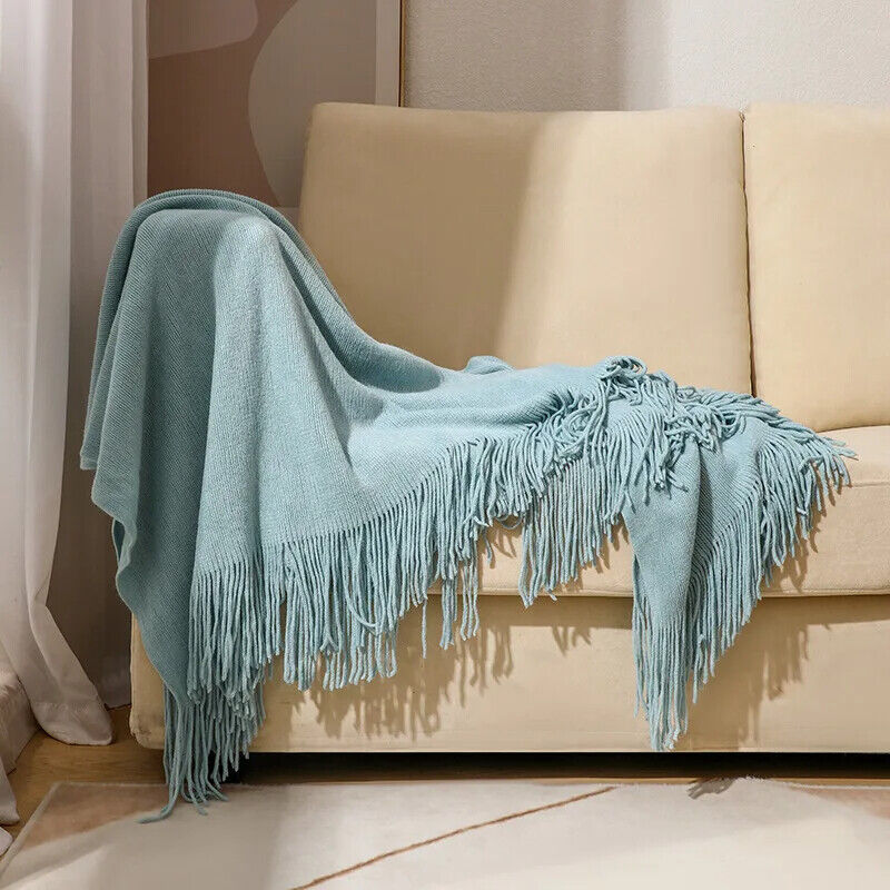 Sofa Knitted Blanket Cotton Thread Nordic Solid Color Protective Cover Bedspread