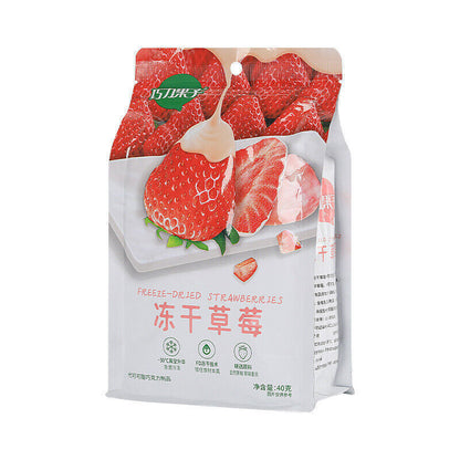 2pcs Freeze-dried Strawberry Instant Candied Fruit Dried Casual Snack Bag