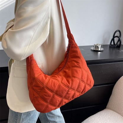 Nylon Padded Short Handle Totes Purse Big Handbags Soft Shoulder Bags Nylon 1 PC