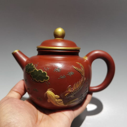 vintage chinese yixing purple clay teapot zisha ceremony exquisite teaware art