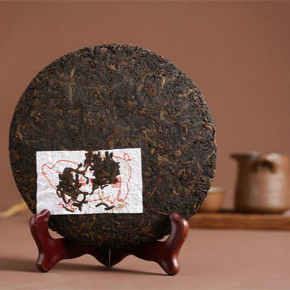 357g Ripe Pu-erh Tea Cake Old Ban Zhang Tea Ancient Cooked Puerh Trees Black Tea