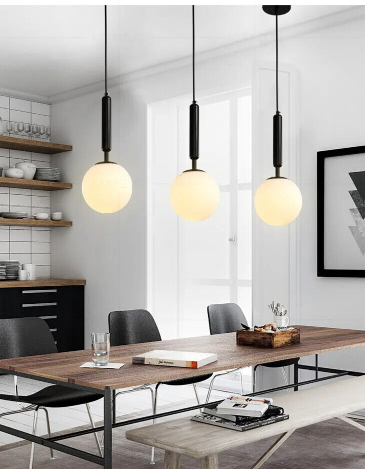 Pendant Lights Modern LED Glass Ball Gold Black Indoor Kitchen Dining Lamp Decor