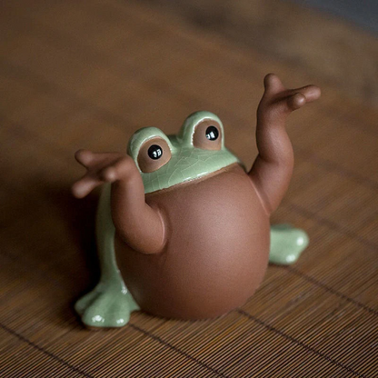 Ceramic Tea Pets Lovely Frog Tea Play Crafts for Home Decor