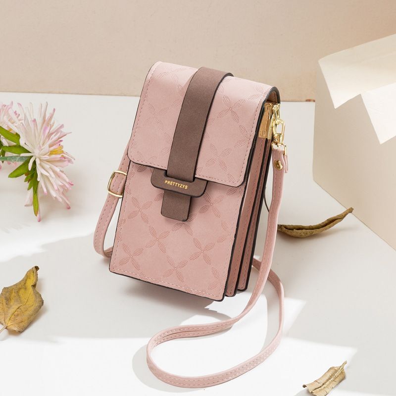 Wallet Flower Petals Plaid Shoulder Bag Messenger Flap Purse Multi-Card Holder