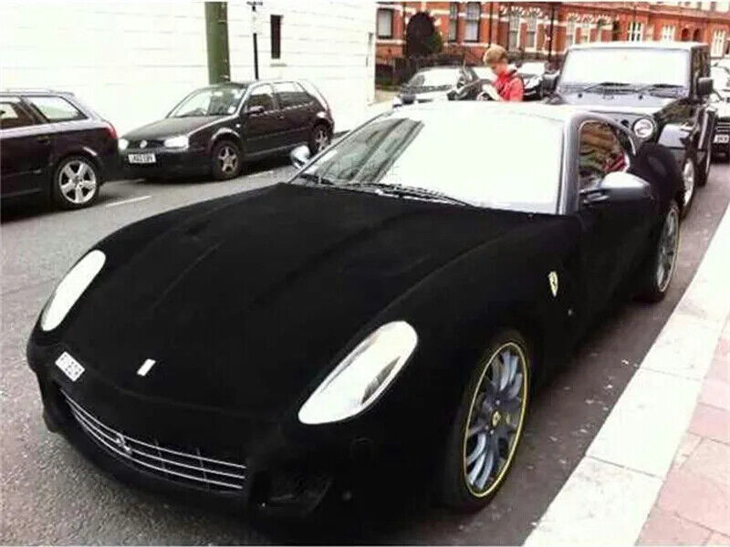 Car Wrap Stickers Velvet Suede Fabric Vinyl Black Red Self Adhesives Car Styling