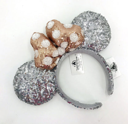 Polka Dot Ears Movie Hat Rose Gold Silver Sequins Disney Minnie 2023 Headband