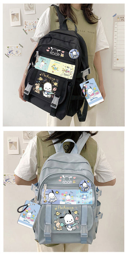 Cartoon Pochacco Casual Backpack Schoolbag Student Travel Bag Handbags Unisex